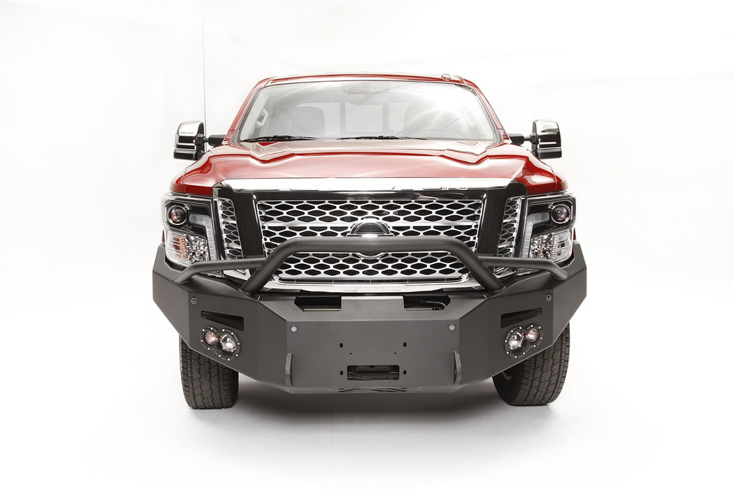 Fab Fours NT16-F3752-1 Premium Winch Front Bumper; 2 Stage Black Powder Coated; w/Pre-Runner Guard; - Truck Part Superstore