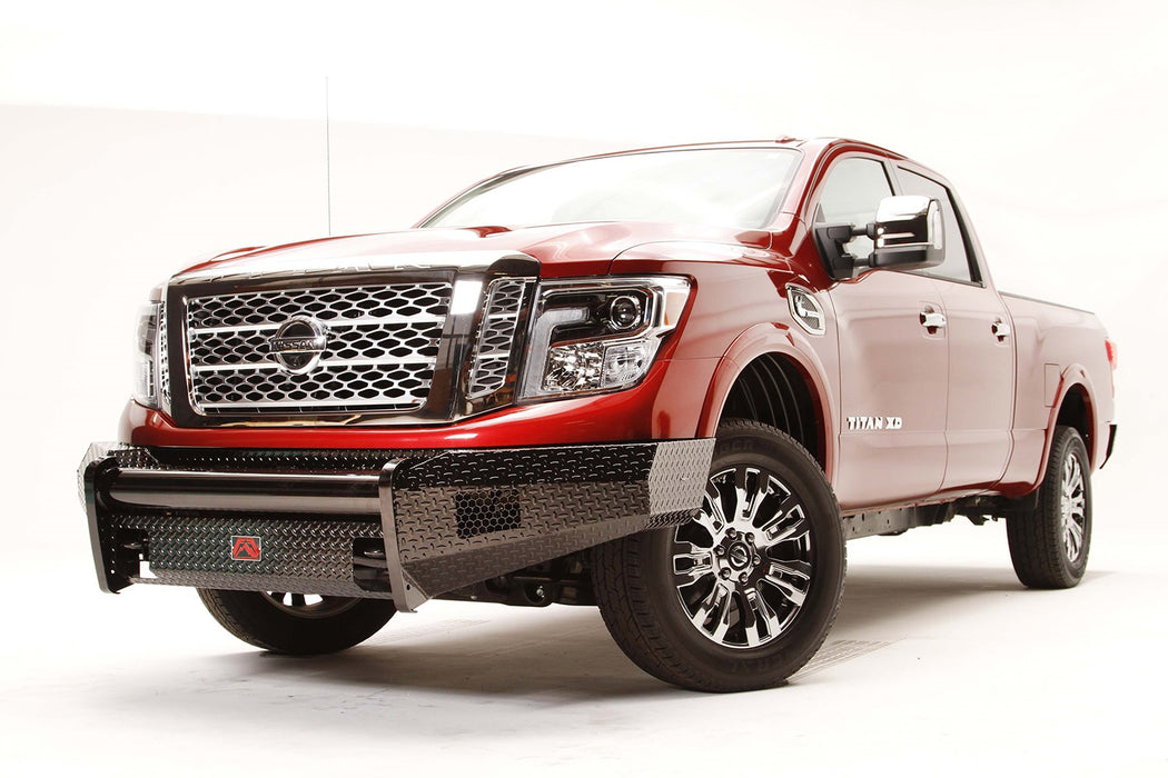 Fab Fours NT16-K3761-1 Black Steel Front Bumper; 2 Stage Black Powder Coated; w/No Guard; w/Tow Hooks; - Truck Part Superstore