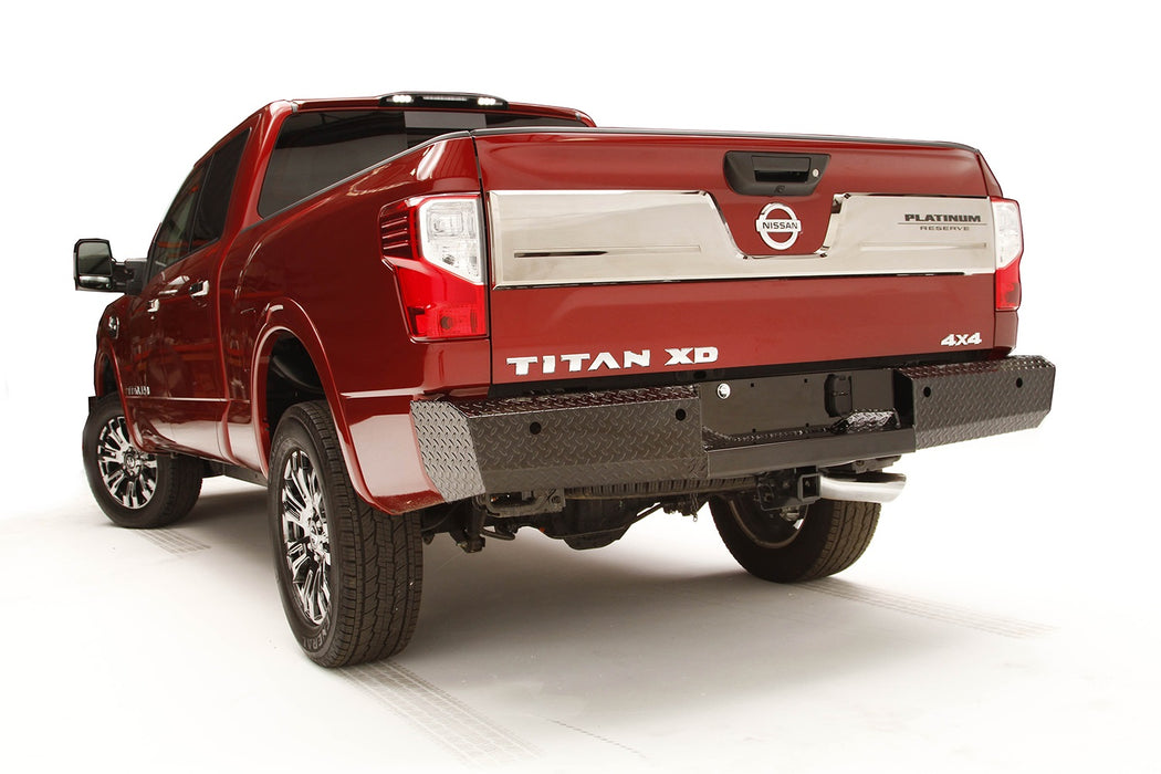 Fab Fours NT16-T3750-1 Black Steel Ranch Rear Bumper; 2 Stage Black Powder Coated; - Truck Part Superstore