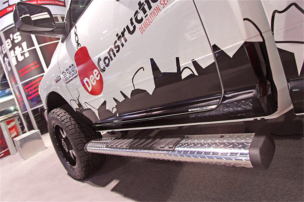 Dee Zee DZ16402 Black-Tread Aluminum Side Step 6 in. Oval Cab Length - Truck Part Superstore