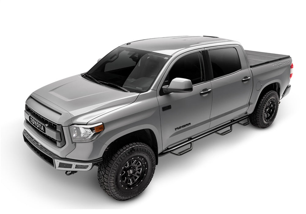N-Fab C1992QC-6-TX Nerf Step-W2W w/Bed Acs (3 Stps)-19 (New Body)-22 Silv/Sierra 6ft.6in.Dbl-TXBlk - Truck Part Superstore