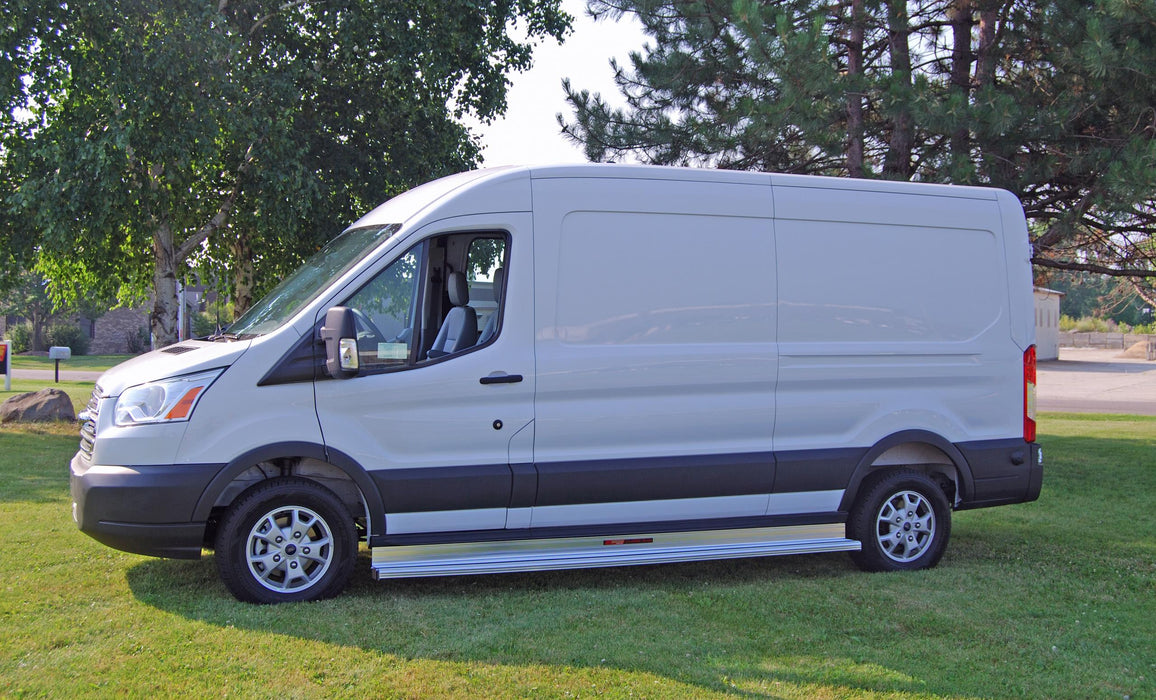 Owens Products OC74114E-01 Running Boards Classic Series Extruded 4 Inch 15-18 Ford Transit Van 150/250 4 Inch Riser 148 Inch Aluminum Bright Owens Products - Truck Part Superstore