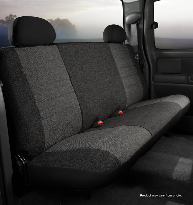 FIA OE32-10 CHARC Oe™ Custom Seat Cover; Tweed; Charcoal; Bench Seat; Adjustable Headrests; - Truck Part Superstore