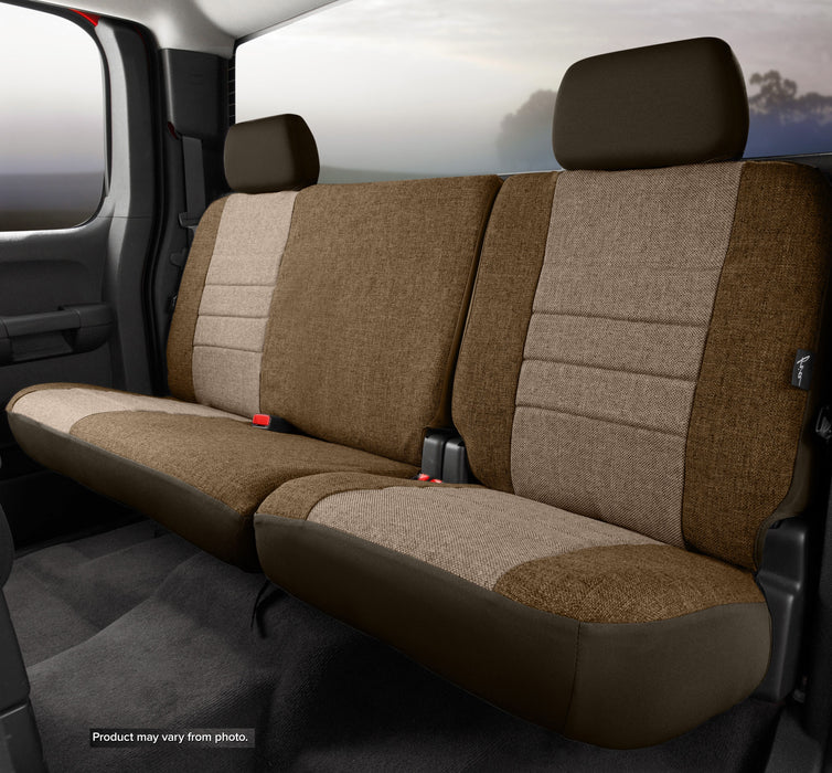 FIA OE32-15 TAUPE Oe™ Custom Seat Cover; Tweed; Taupe; Split Cushion 40/60; Solid Backrest; - Truck Part Superstore