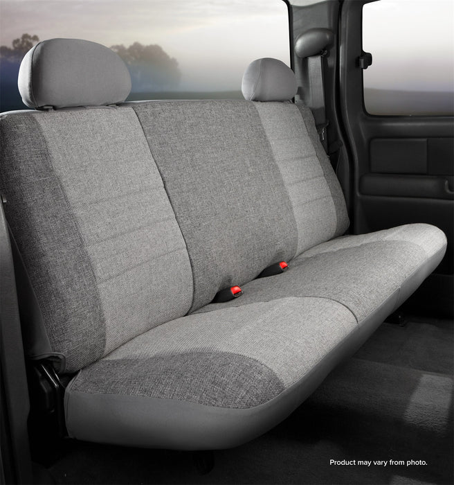 FIA OE37-21 GRAY Oe™ Custom Seat Cover; Tweed; Gray; Bench Seat; Cushion Cut Out; - Truck Part Superstore