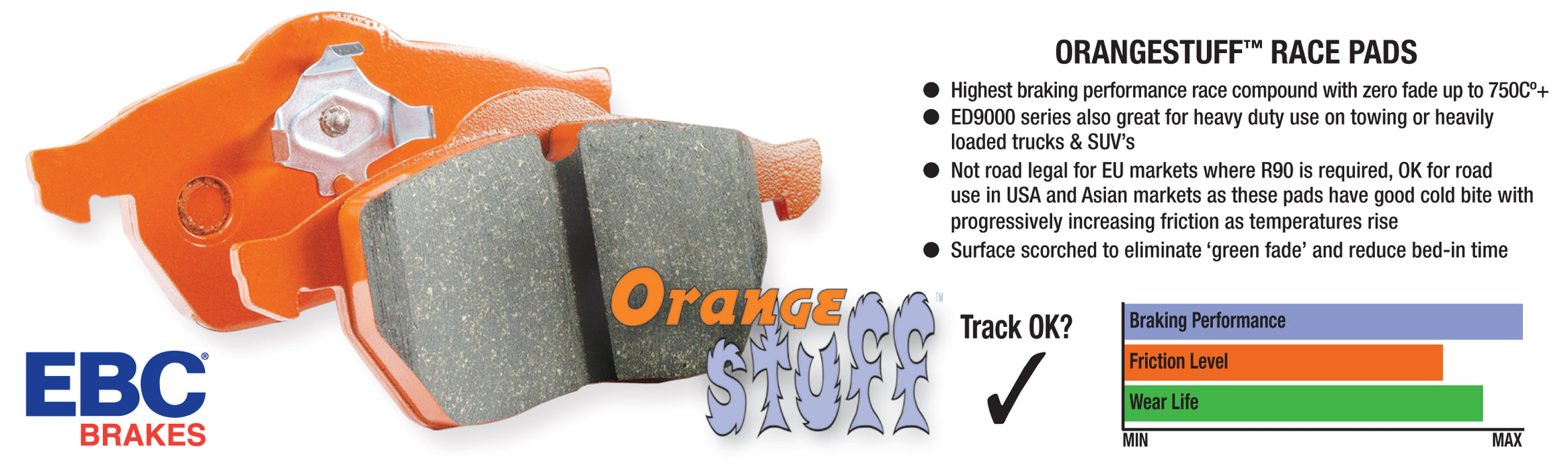 EBC Brakes DP92014 Orangestuff 9000 Series Race Brake Pads - Truck Part Superstore
