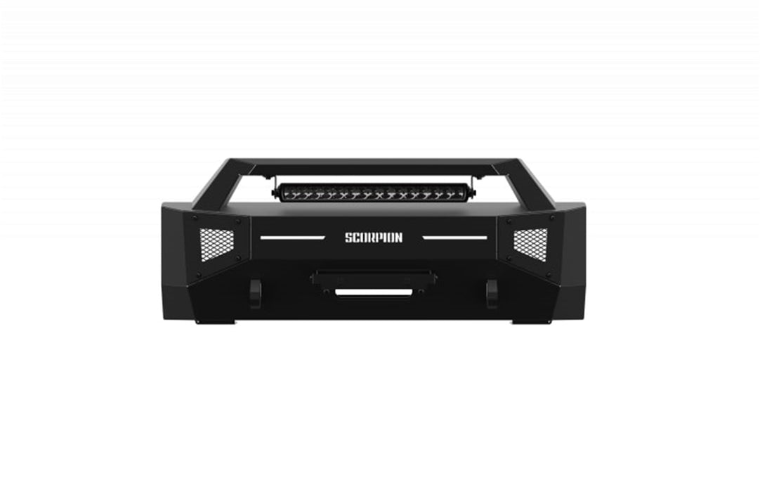 Daystar P000007 Tactical Center Mount Bumper w/LED Light Bar; Incl. Winch; - Truck Part Superstore