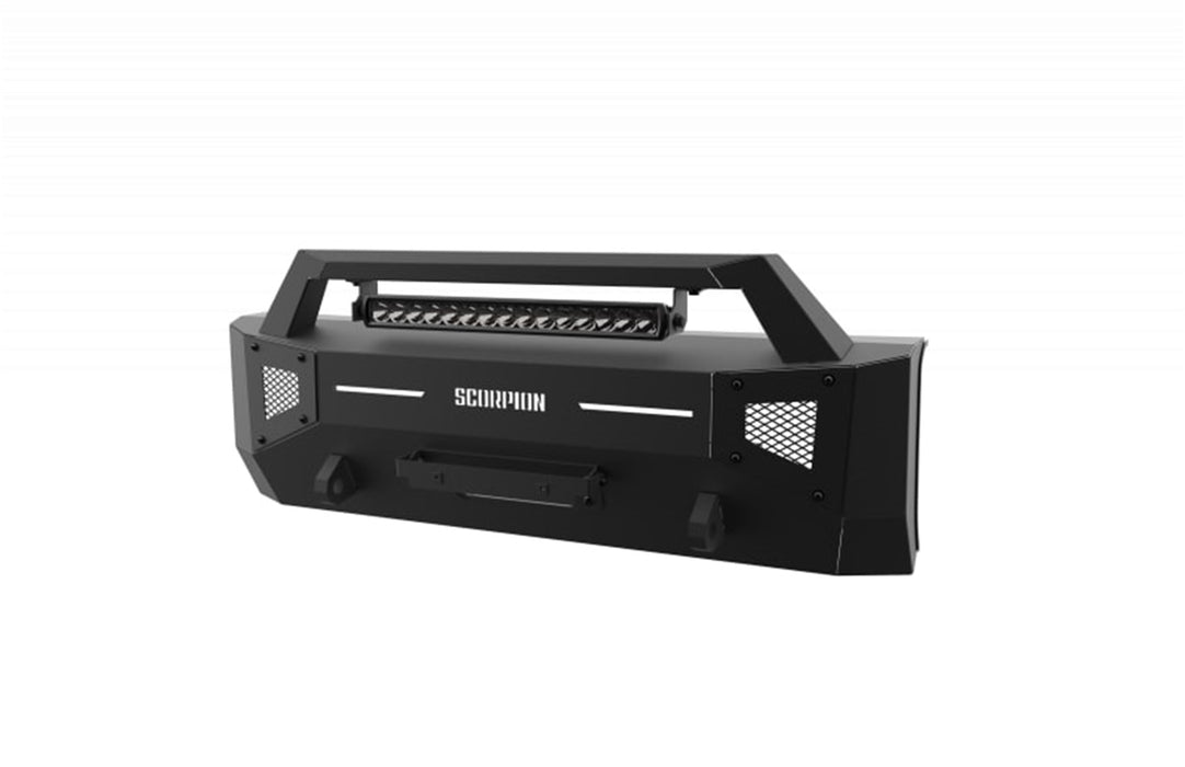 Daystar P000007 Tactical Center Mount Bumper w/LED Light Bar; Incl. Winch; - Truck Part Superstore