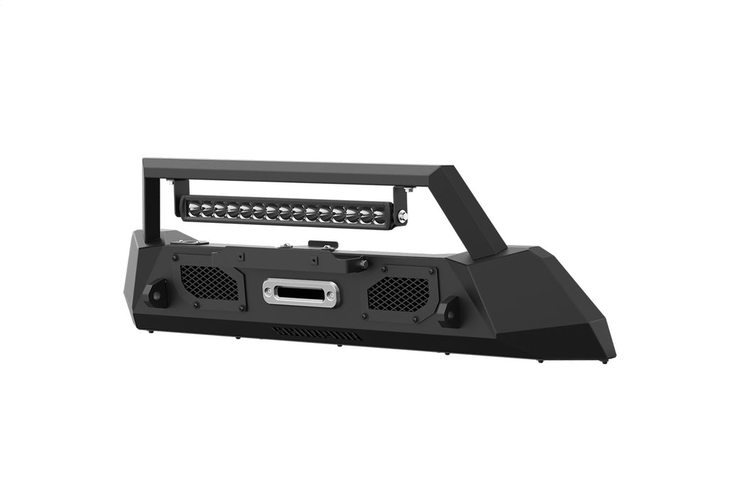 Daystar P000028 Tactical Center Mount Bumper w/LED Light Bar; Single Row Light Bar; Incl. Winch; - Truck Part Superstore