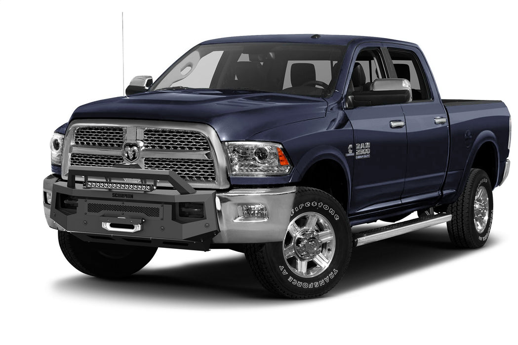 Daystar P000032 Tactical Center Mount Bumper w/LED Light Bar; Single Row Light Bar; Incl. Winch; - Truck Part Superstore