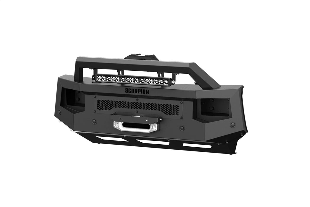Daystar P000032 Tactical Center Mount Bumper w/LED Light Bar; Single Row Light Bar; Incl. Winch; - Truck Part Superstore