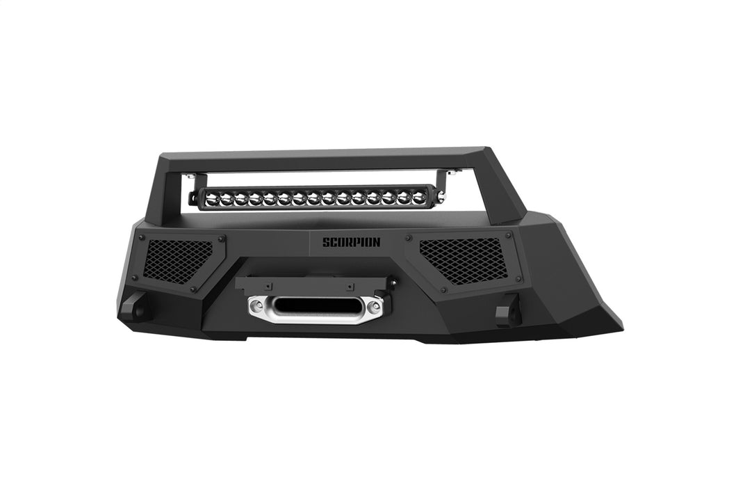 Daystar P000033 Tactical Center Mount Bumper w/LED Light Bar; Single Row Light Bar; Incl. Winch; - Truck Part Superstore