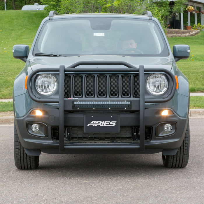ARIES P1055 ARIES P1055 Pro Series Black Steel Grille Guard; No-Drill; Select Jeep Renegade - Truck Part Superstore