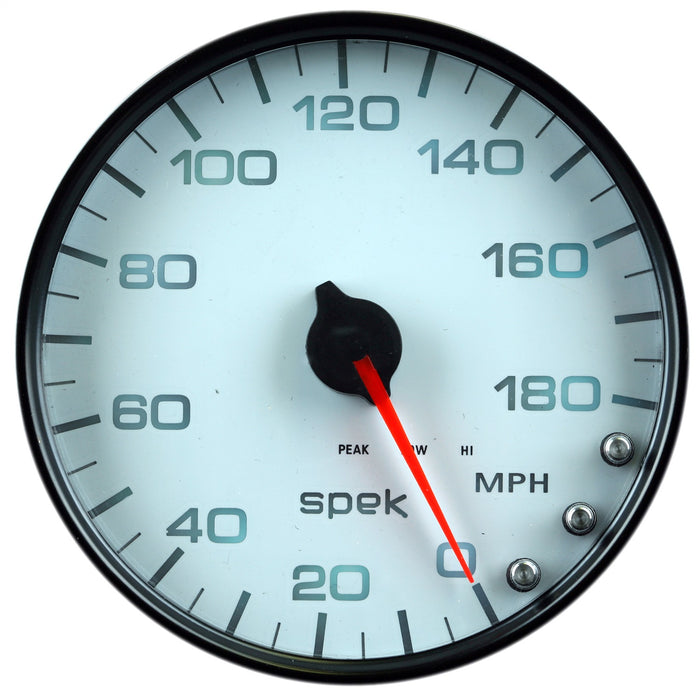 AutoMeter P23012 GAUGE; SPEEDOMETER; 5in.; 180 MPH; ELEC. PROGRAMMABLE; WHITE/BLACK; SPEK-PRO - Truck Part Superstore