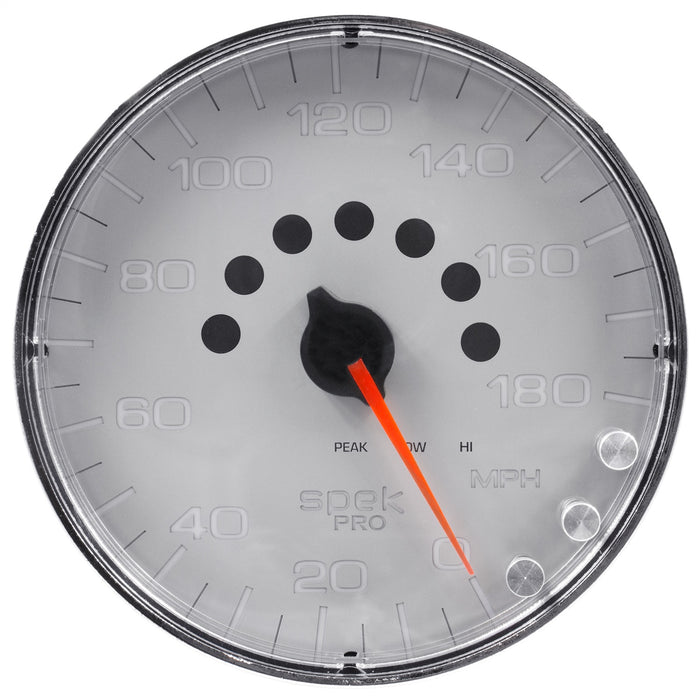 AutoMeter P230218 GAUGE; SPEEDOMETER; 5in.; 180 MPH; ELEC. PROGRAMMABLE; SILVER/CHROME; SPEK-PRO - Truck Part Superstore