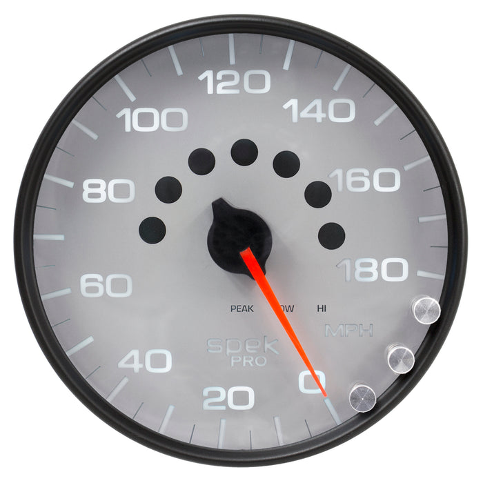 AutoMeter P23022 GAUGE; SPEEDOMETER; 5in.; 180 MPH; ELEC. PROGRAMMABLE; SILVER/BLACK; SPEK-PRO - Truck Part Superstore