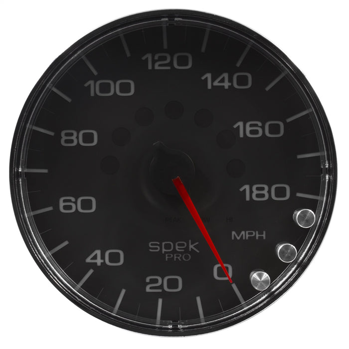 AutoMeter P230318 GAUGE; SPEEDOMETER; 5in.; 180 MPH; ELEC. PROGRAMMABLE; BLACK/CHROME; SPEK-PRO - Truck Part Superstore