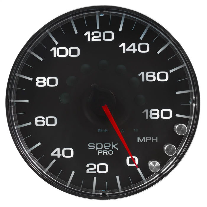 AutoMeter P230318 GAUGE; SPEEDOMETER; 5in.; 180 MPH; ELEC. PROGRAMMABLE; BLACK/CHROME; SPEK-PRO - Truck Part Superstore