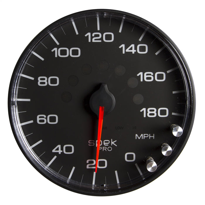 AutoMeter P230328 GAUGE; SPEEDOMETER; 5in.; 180 MPH; ELEC. PROGRAMMABLE; BLACK/BLACK; SPEK-PRO - Truck Part Superstore