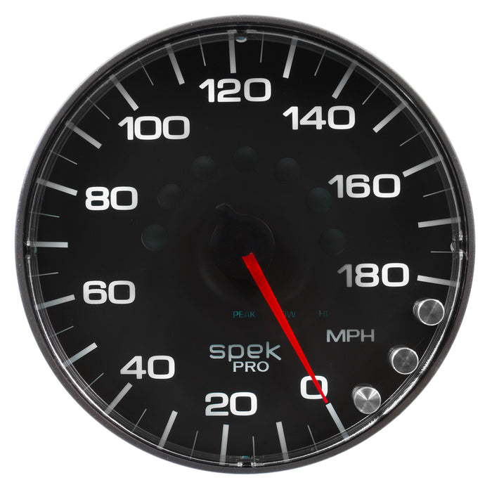 AutoMeter P230328 GAUGE; SPEEDOMETER; 5in.; 180 MPH; ELEC. PROGRAMMABLE; BLACK/BLACK; SPEK-PRO - Truck Part Superstore