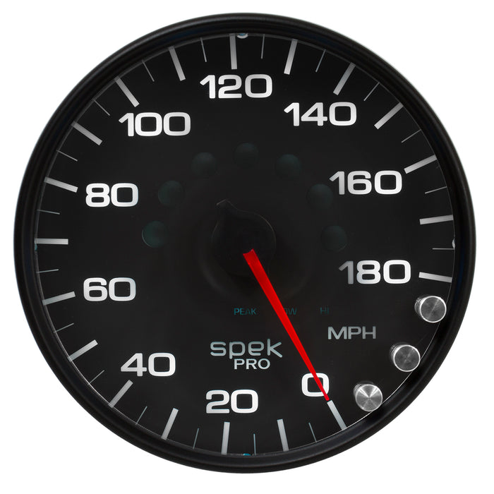 AutoMeter P23032 GAUGE; SPEEDOMETER; 5in.; 180 MPH; ELEC. PROGRAMMABLE; BLACK/BLACK; SPEK-PRO - Truck Part Superstore