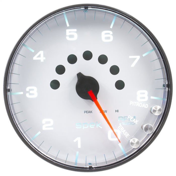 AutoMeter P238128 GAUGE; TACHOMETER; 5in.; 8K RPM; W/SHIFT LIGHT/PEAK MEM; WHITE/BLACK; SPEK-PRO - Truck Part Superstore