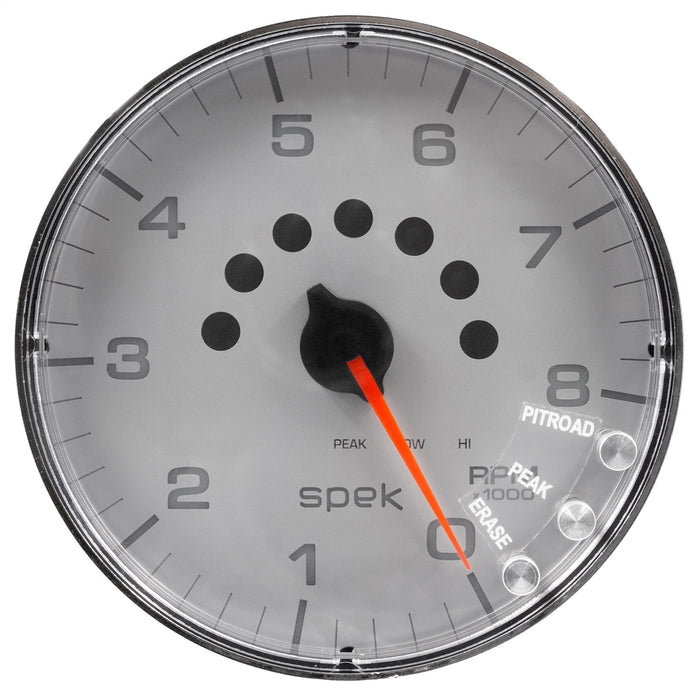 AutoMeter P238218 GAUGE; TACHOMETER; 5in.; 8K RPM; W/SHIFT LIGHT/PEAK MEM; SILVER/CHROME; SPEK-PRO - Truck Part Superstore
