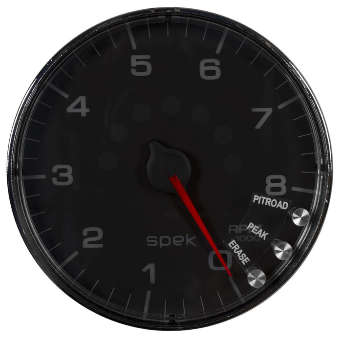 AutoMeter P238318 GAUGE; TACHOMETER; 5in.; 8K RPM; W/SHIFT LIGHT/PEAK MEM; BLACK/CHROME; SPEK-PRO - Truck Part Superstore