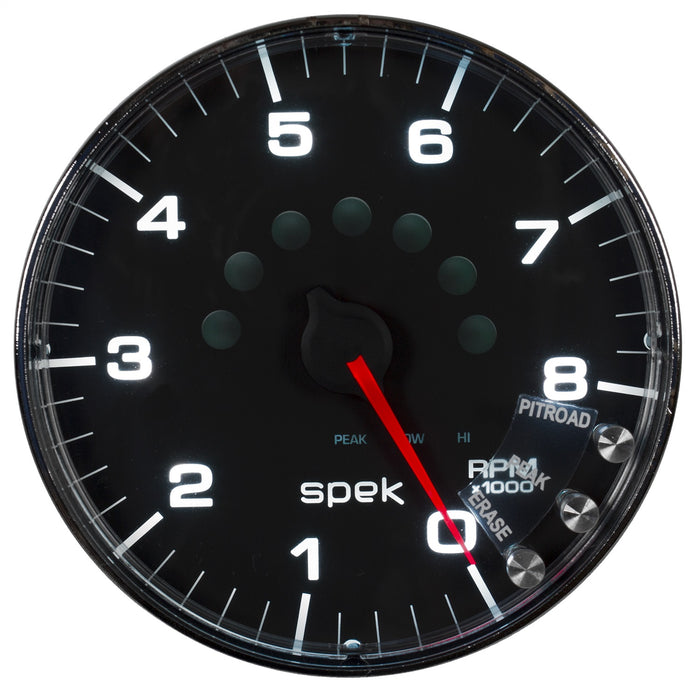 AutoMeter P238318 GAUGE; TACHOMETER; 5in.; 8K RPM; W/SHIFT LIGHT/PEAK MEM; BLACK/CHROME; SPEK-PRO - Truck Part Superstore