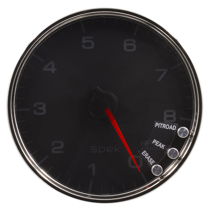 AutoMeter P23831 GAUGE; TACHOMETER; 5in.; 8K RPM; W/SHIFT LIGHT/PEAK MEM; BLACK/CHROME; SPEK-PRO - Truck Part Superstore