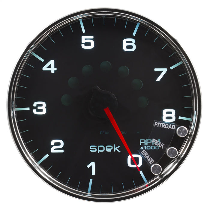 AutoMeter P23831 GAUGE; TACHOMETER; 5in.; 8K RPM; W/SHIFT LIGHT/PEAK MEM; BLACK/CHROME; SPEK-PRO - Truck Part Superstore