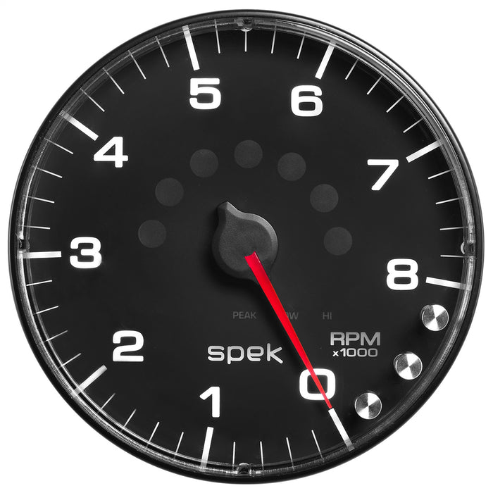 AutoMeter P238328 GAUGE; TACHOMETER; 5in.; 8K RPM; W/SHIFT LIGHT/PEAK MEM; BLACK/BLACK; SPEK-PRO - Truck Part Superstore