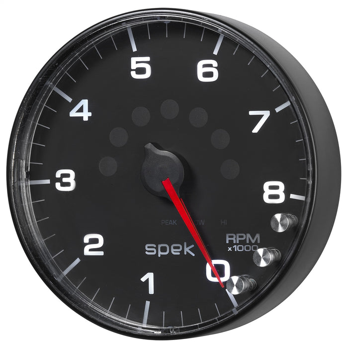 AutoMeter P238328 GAUGE; TACHOMETER; 5in.; 8K RPM; W/SHIFT LIGHT/PEAK MEM; BLACK/BLACK; SPEK-PRO - Truck Part Superstore