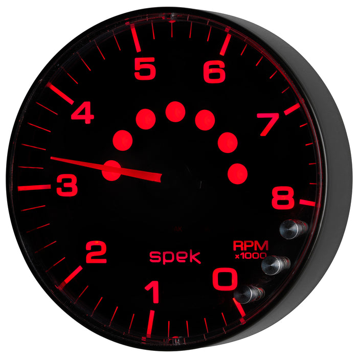 AutoMeter P238328 GAUGE; TACHOMETER; 5in.; 8K RPM; W/SHIFT LIGHT/PEAK MEM; BLACK/BLACK; SPEK-PRO - Truck Part Superstore