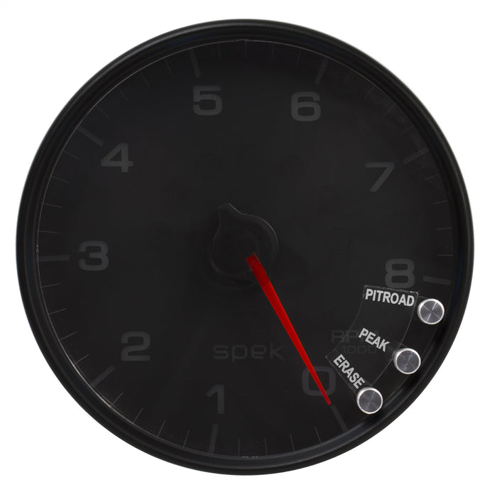 AutoMeter P23832 GAUGE; TACHOMETER; 5in.; 8K RPM; W/SHIFT LIGHT/PEAK MEM; BLACK/BLACK; SPEK-PRO - Truck Part Superstore