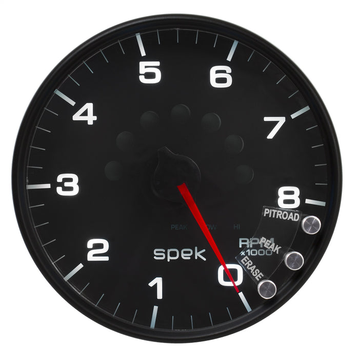 AutoMeter P23832 GAUGE; TACHOMETER; 5in.; 8K RPM; W/SHIFT LIGHT/PEAK MEM; BLACK/BLACK; SPEK-PRO - Truck Part Superstore