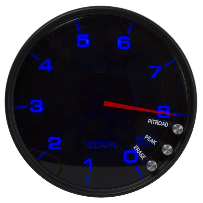 AutoMeter P23852 GAUGE; TACHOMETER; 5in.; 8K RPM; W/SHIFT LIGHT/PEAK MEM; BLACK/SMOKE/BLACK; SPEK - Truck Part Superstore