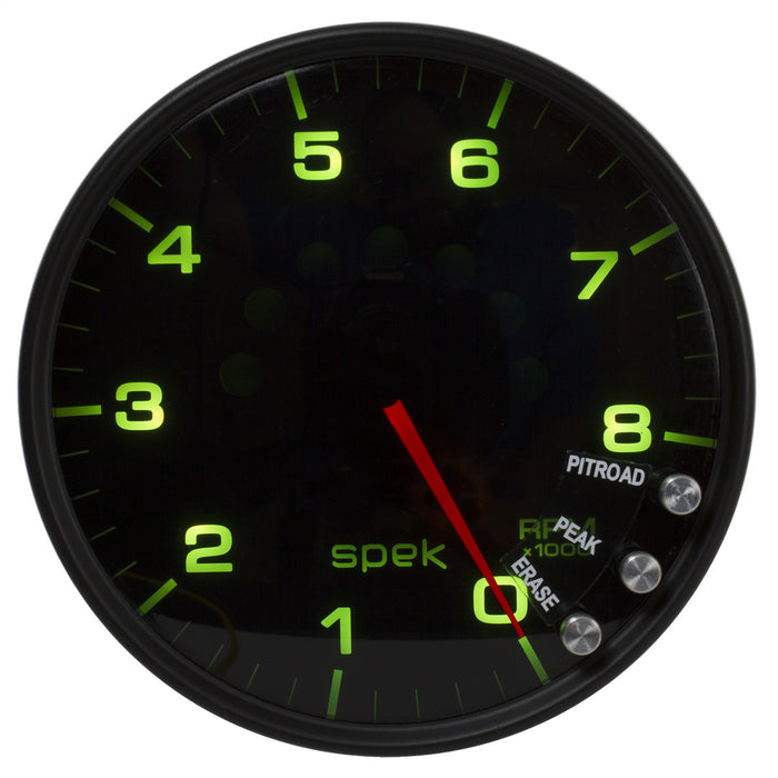 AutoMeter P23852 GAUGE; TACHOMETER; 5in.; 8K RPM; W/SHIFT LIGHT/PEAK MEM; BLACK/SMOKE/BLACK; SPEK - Truck Part Superstore