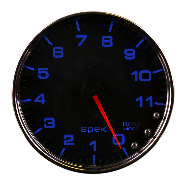 AutoMeter P23931 GAUGE; TACHOMETER; 5in.; 11K RPM; W/SHIFT LIGHT/PEAK MEM; BLACK/CHROME; SPEK-PRO - Truck Part Superstore