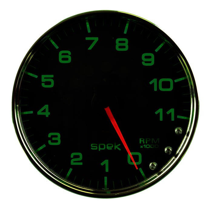 AutoMeter P23931 GAUGE; TACHOMETER; 5in.; 11K RPM; W/SHIFT LIGHT/PEAK MEM; BLACK/CHROME; SPEK-PRO - Truck Part Superstore