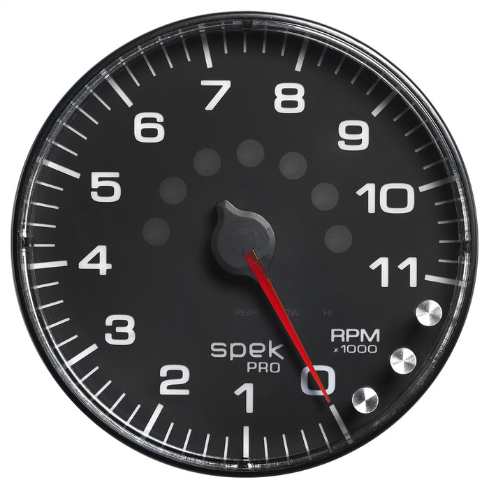 AutoMeter P239328 GAUGE; TACHOMETER; 5in.; 11K RPM; W/SHIFT LIGHT/PEAK MEM; BLACK/BLACK; SPEK-PRO - Truck Part Superstore