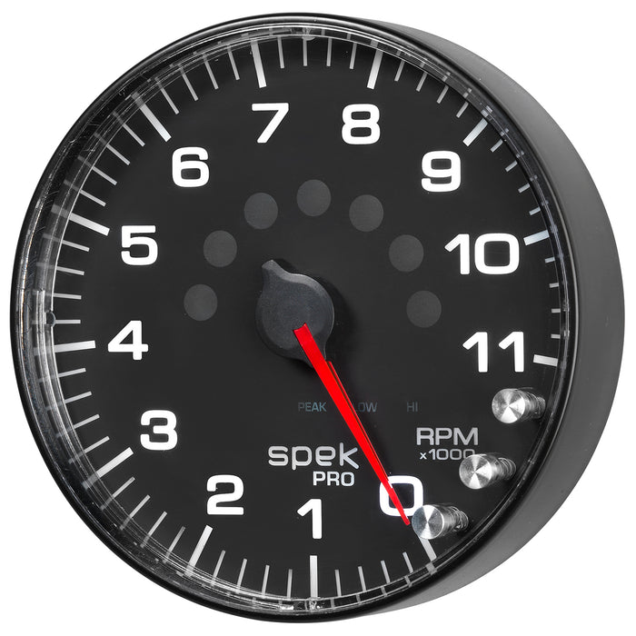 AutoMeter P239328 GAUGE; TACHOMETER; 5in.; 11K RPM; W/SHIFT LIGHT/PEAK MEM; BLACK/BLACK; SPEK-PRO - Truck Part Superstore