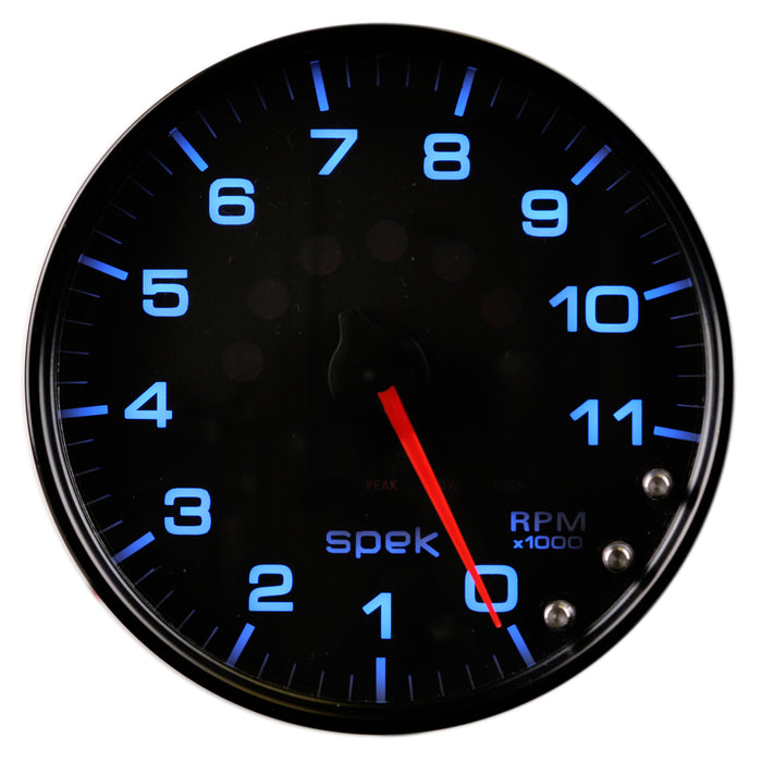 AutoMeter P23932 GAUGE; TACHOMETER; 5in.; 11K RPM; W/SHIFT LIGHT/PEAK MEM; BLACK/BLACK; SPEK-PRO - Truck Part Superstore