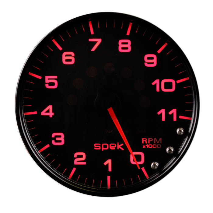 AutoMeter P23932 GAUGE; TACHOMETER; 5in.; 11K RPM; W/SHIFT LIGHT/PEAK MEM; BLACK/BLACK; SPEK-PRO - Truck Part Superstore
