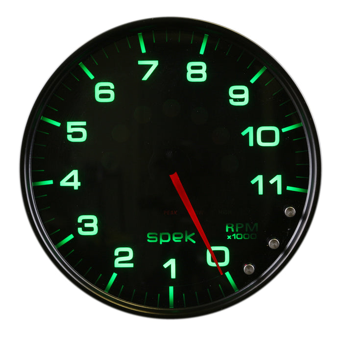 AutoMeter P23952 GAUGE; TACHOMETER; 5in.; 11K RPM; W/SHIFT LIGHT/PEAK MEM; BLACK/SMOKE/BLK; SPEK - Truck Part Superstore