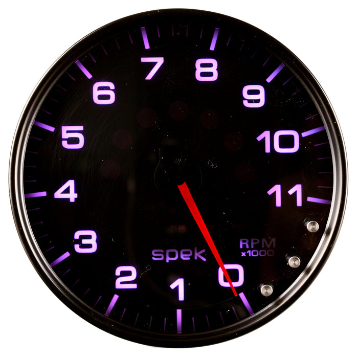 AutoMeter P23952 GAUGE; TACHOMETER; 5in.; 11K RPM; W/SHIFT LIGHT/PEAK MEM; BLACK/SMOKE/BLK; SPEK - Truck Part Superstore
