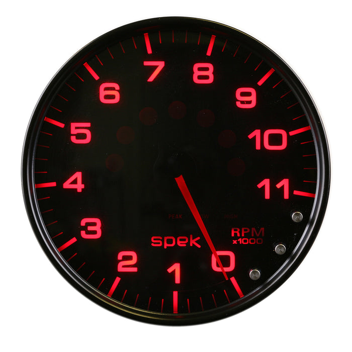 AutoMeter P23952 GAUGE; TACHOMETER; 5in.; 11K RPM; W/SHIFT LIGHT/PEAK MEM; BLACK/SMOKE/BLK; SPEK - Truck Part Superstore