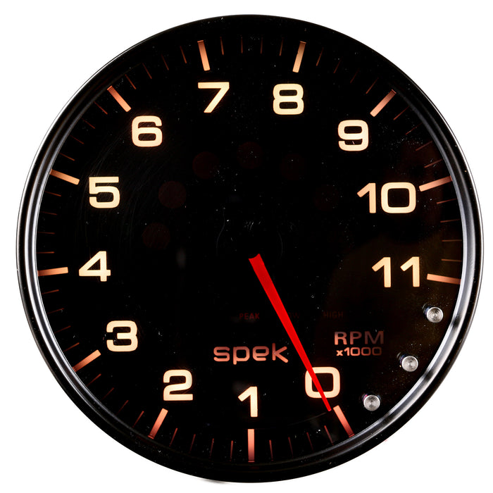 AutoMeter P23952 GAUGE; TACHOMETER; 5in.; 11K RPM; W/SHIFT LIGHT/PEAK MEM; BLACK/SMOKE/BLK; SPEK - Truck Part Superstore