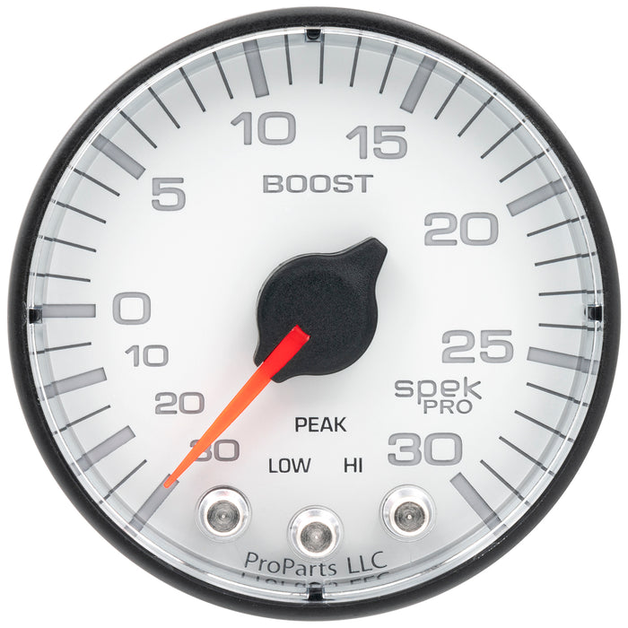 AutoMeter P302128 GAUGE; VAC/BOOST; 2 1/16in.; 30INHG-30PSI; STEPPER MOTOR W/PK/WRN; WHT/BLK; SPEK - Truck Part Superstore
