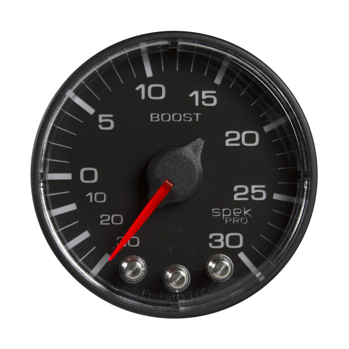AutoMeter P302328 GAUGE; VAC/BOOST; 2 1/16in.; 30INHG-30PSI; STEPPER MOTOR W/PK/WRN; BLK/BLK; SPEK - Truck Part Superstore